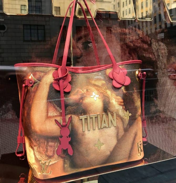 Louis Vuitton boutique on East 57th Street in New York City. Romantic, old masters handbags.